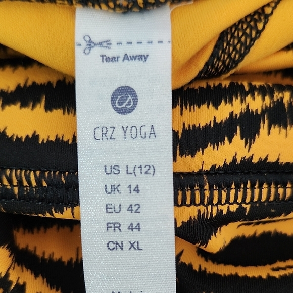CRZ Yoga Tiger Print Leggings Size L (12) High Rise Stretch Workout Pants - Picture 5 of 6